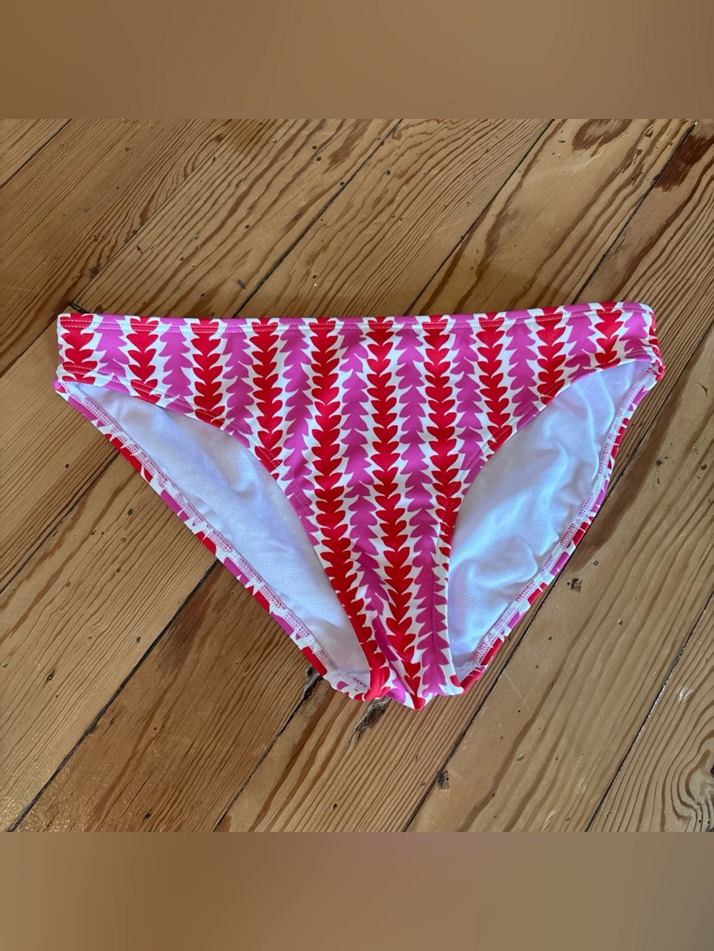 Boden Classic Bikini Bottoms US Size 6 Bright Pink Red White Stripe